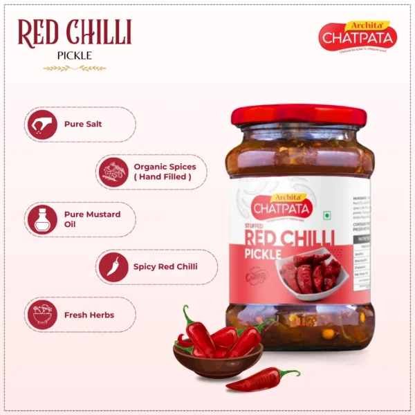 Archita Chatpata Red Chillie Pickle Ingredients